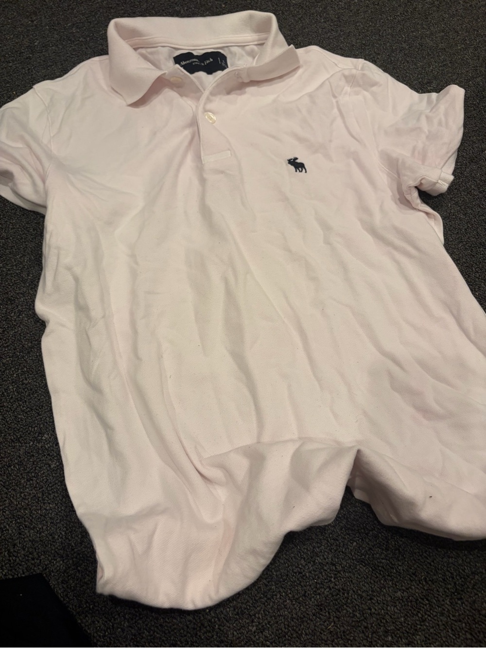 Abercrombie & Fitch Kids Pale Pink Polo with Navy Logo